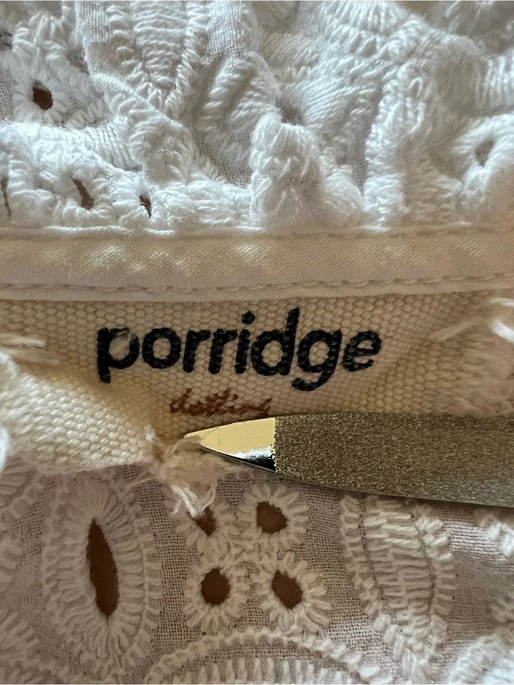🤍Anthropologie Porridge white eyelet peasant blouse w ruffle collar